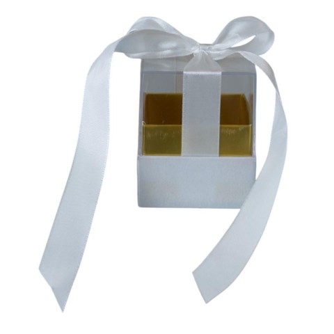 SCATOLA PLEX 6X6X6CM FIOCCO BIANCO